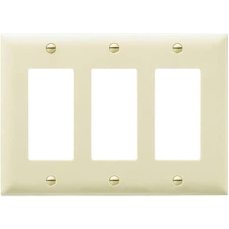 NEXTGEN TP263ICC12 3 Gang 3 Decorator Openings Nylon Wall Plate; Ivory NE570286